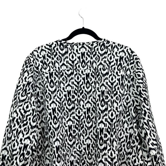 Rafaella Womens Blazer Short Roll Tab Sleeve Toggle Waist‎ Black White Size 20W - Picture 5 of 5